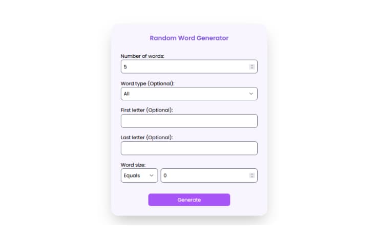 Random Word Generator | No Signup required