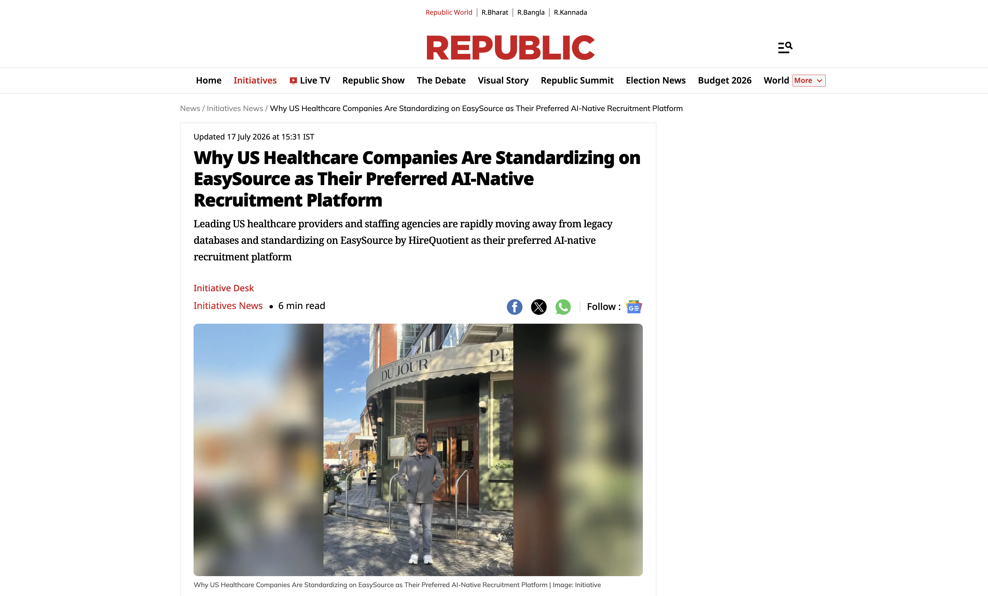 Why US Healthcare Companies Are Standardizing on EasySource as Their Preferred AI-Native Recruitment Platform