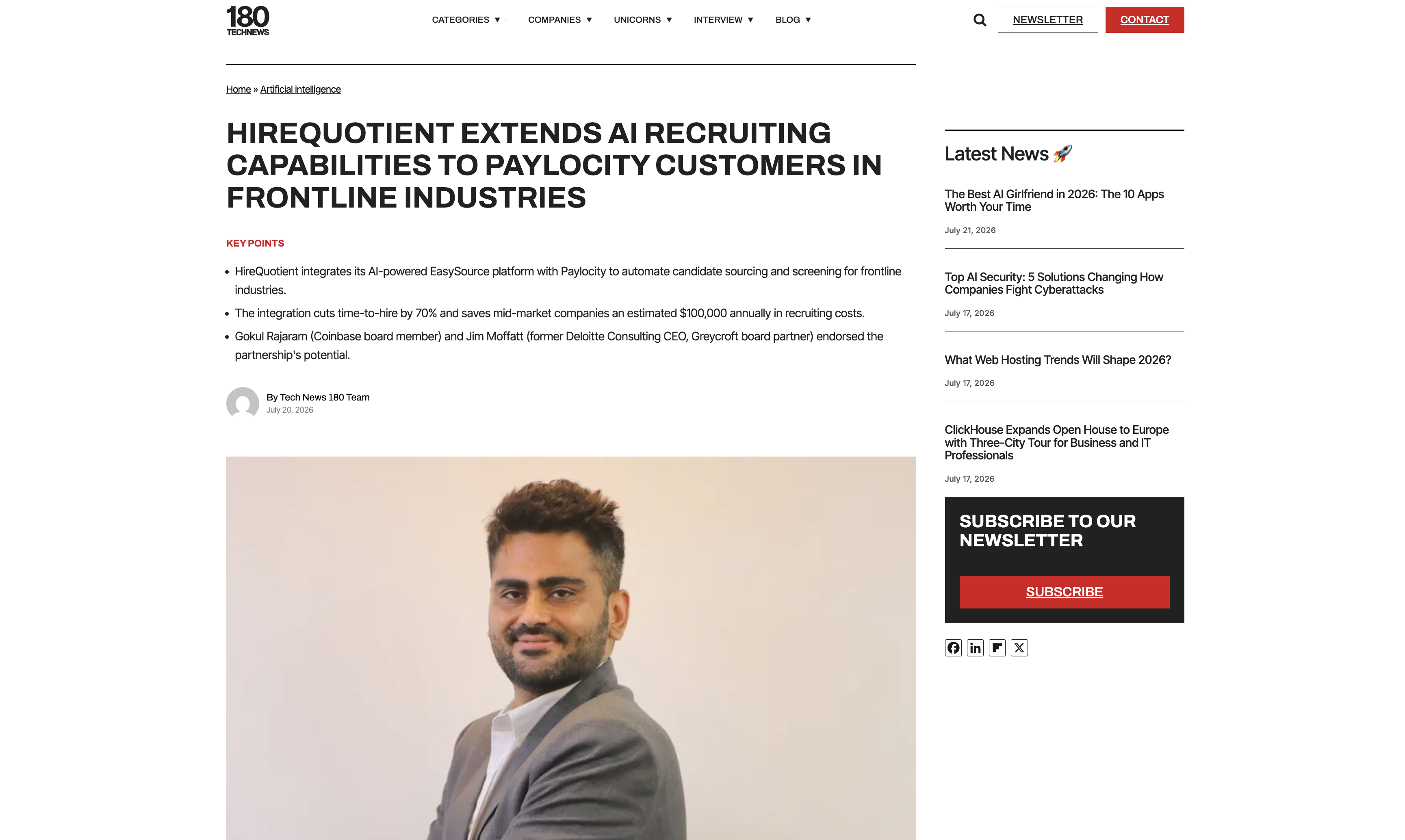 HireQuotient Extends AI Recruiting Capabilities to Paylocity Customers in Frontline Industries