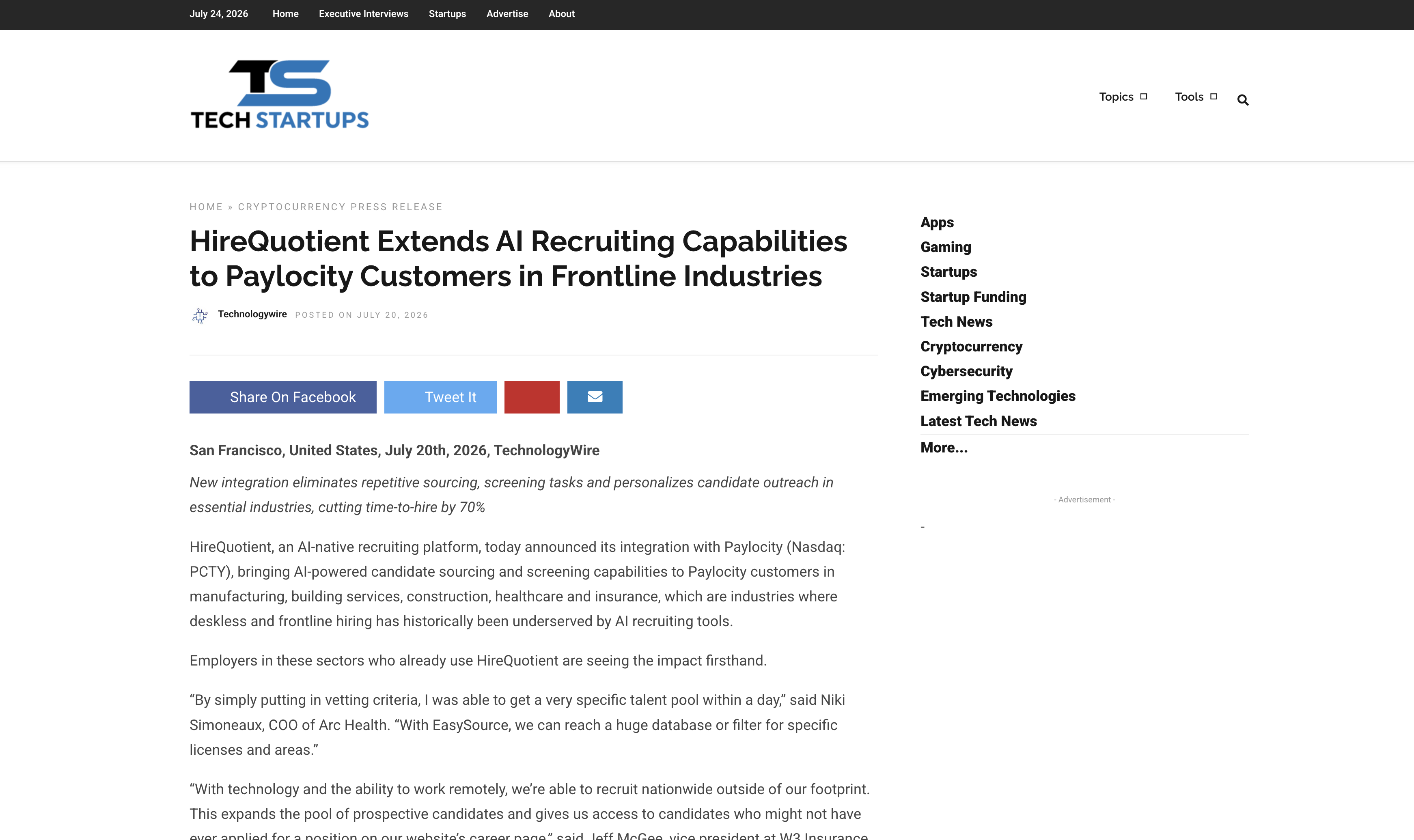 HireQuotient Extends AI Recruiting Capabilities to Paylocity Customers in Frontline Industries