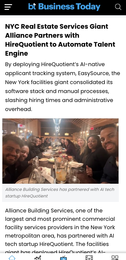 Business Today Alliance article screenshot
